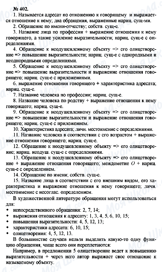 ГДЗ Русский язык 10 класс страница 402