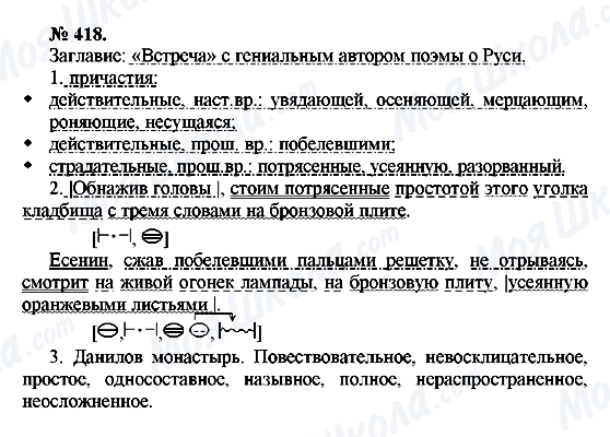 ГДЗ Російська мова 10 клас сторінка 418