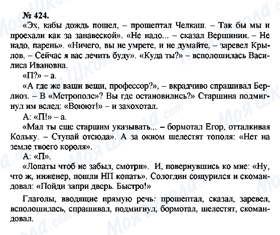 ГДЗ Російська мова 10 клас сторінка 424