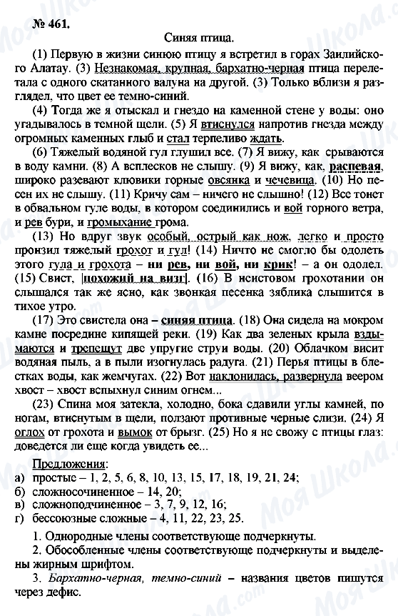 ГДЗ Російська мова 10 клас сторінка 461