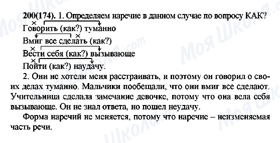 ГДЗ Російська мова 7 клас сторінка 200(174)