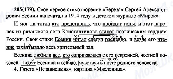 ГДЗ Російська мова 7 клас сторінка 205(179)