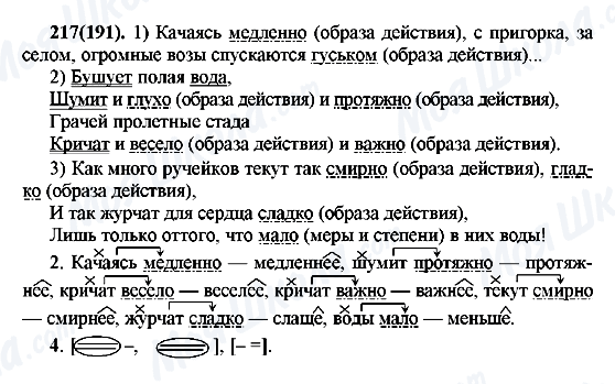ГДЗ Русский язык 7 класс страница 217(191)