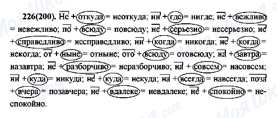 ГДЗ Русский язык 7 класс страница 226(200)