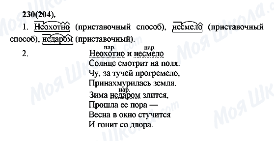 ГДЗ Російська мова 7 клас сторінка 230(204)