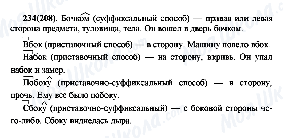 ГДЗ Русский язык 7 класс страница 234(208)