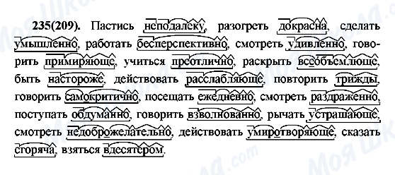 ГДЗ Русский язык 7 класс страница 235(209)