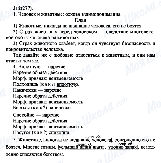 ГДЗ Російська мова 7 клас сторінка 312(277)
