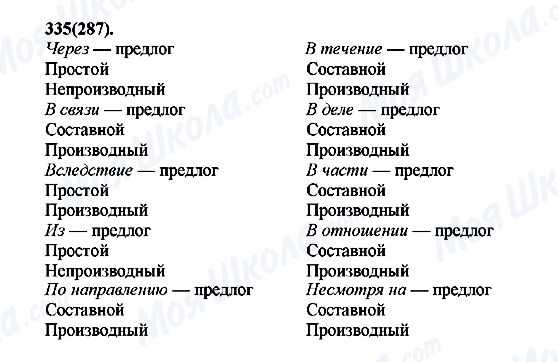 ГДЗ Російська мова 7 клас сторінка 335(287)
