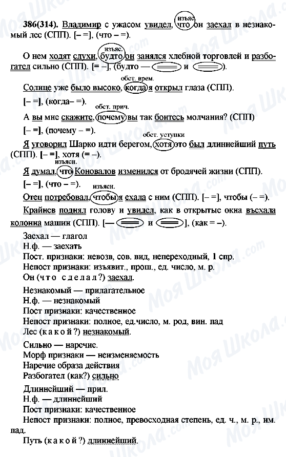 ГДЗ Русский язык 7 класс страница 386(314)