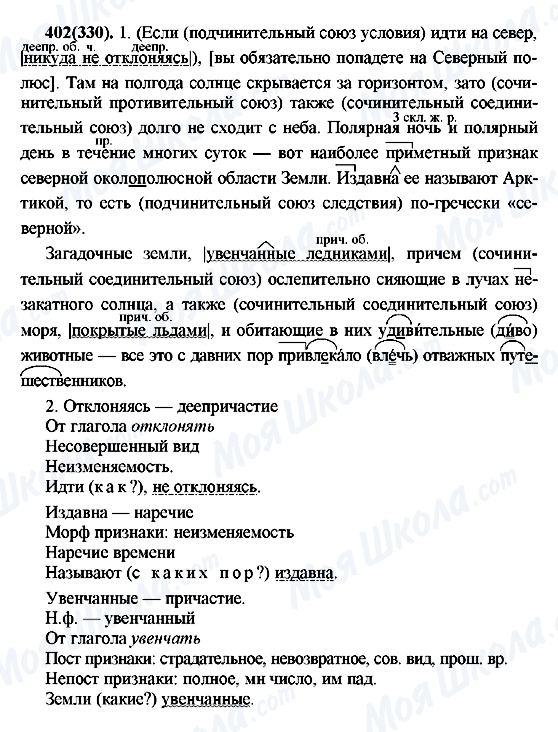 ГДЗ Російська мова 7 клас сторінка 402(330)