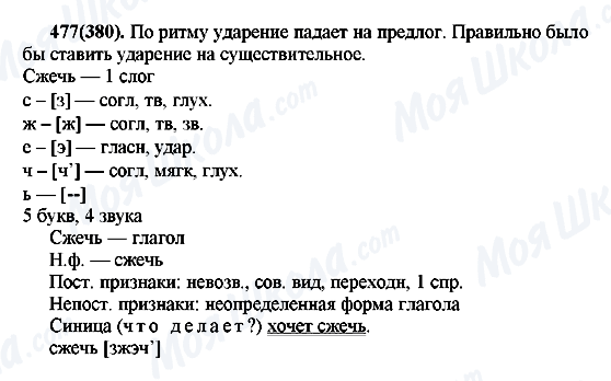 ГДЗ Російська мова 7 клас сторінка 477(380)