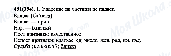ГДЗ Русский язык 7 класс страница 481(384)