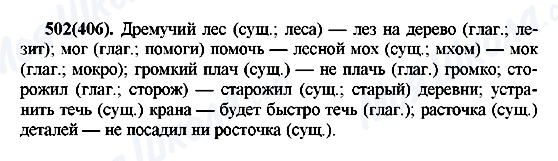 ГДЗ Російська мова 7 клас сторінка 502(406)