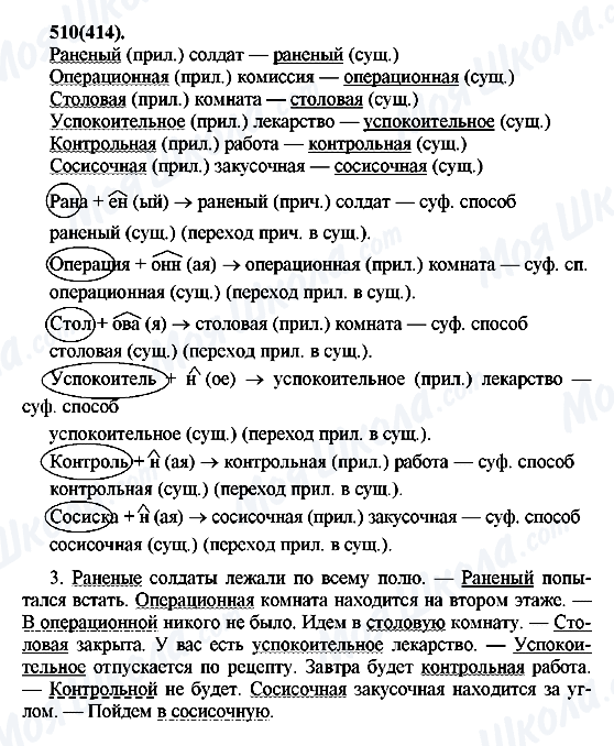 ГДЗ Російська мова 7 клас сторінка 510(414)
