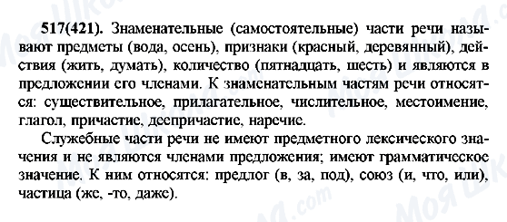 ГДЗ Російська мова 7 клас сторінка 517(421)