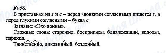 ГДЗ Російська мова 10 клас сторінка 55