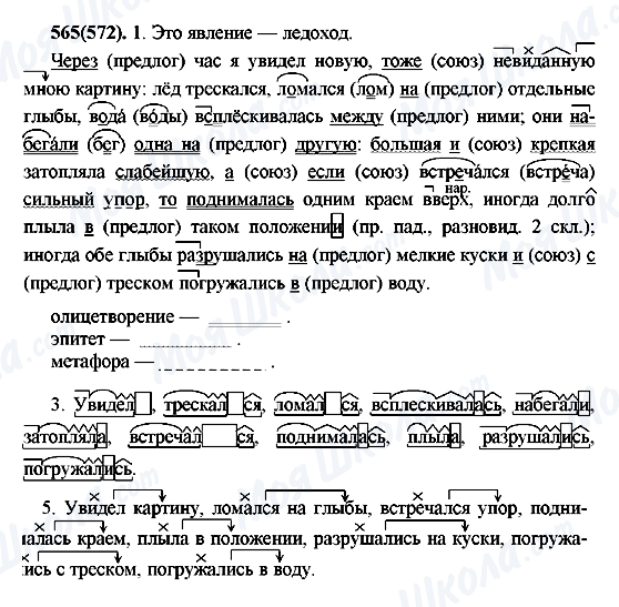 ГДЗ Російська мова 7 клас сторінка 565(572)