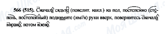 ГДЗ Російська мова 6 клас сторінка 566(515)