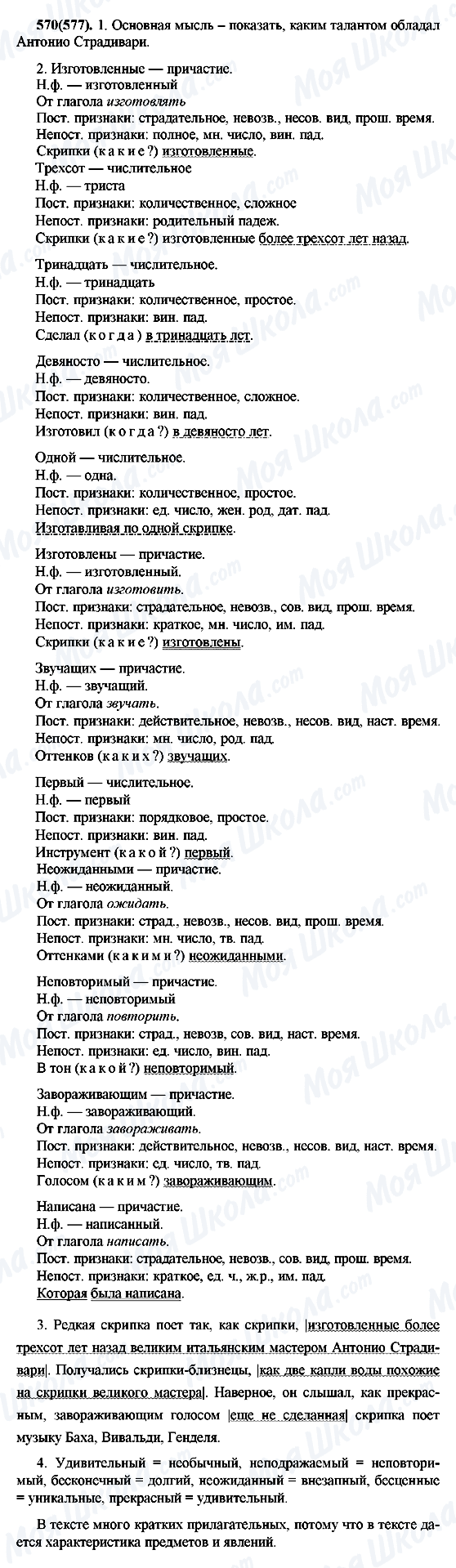 ГДЗ Російська мова 7 клас сторінка 570(577)