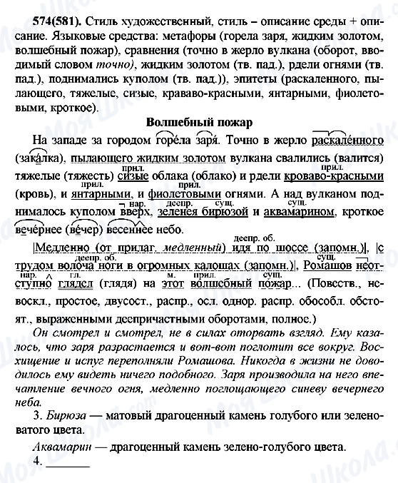 ГДЗ Русский язык 7 класс страница 574(581)