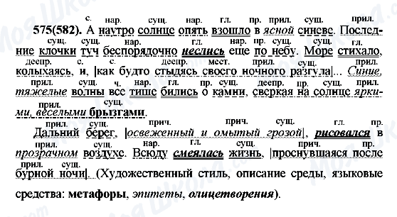 ГДЗ Російська мова 7 клас сторінка 575(582)