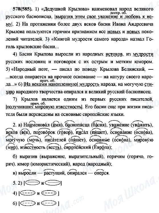 ГДЗ Русский язык 7 класс страница 578(585)