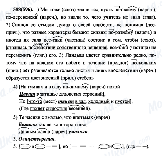 ГДЗ Русский язык 7 класс страница 588(596)