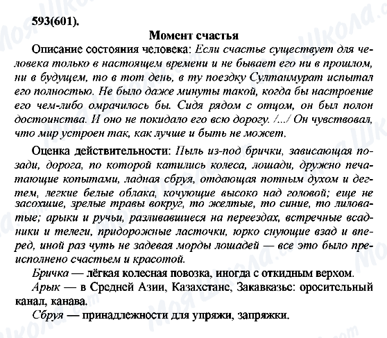 ГДЗ Російська мова 7 клас сторінка 593(601)