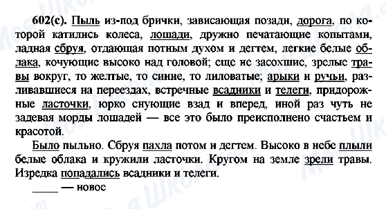 ГДЗ Російська мова 7 клас сторінка 602(с)