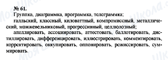 ГДЗ Російська мова 10 клас сторінка 61