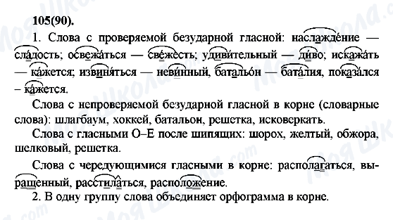 ГДЗ Русский язык 7 класс страница 105(90)