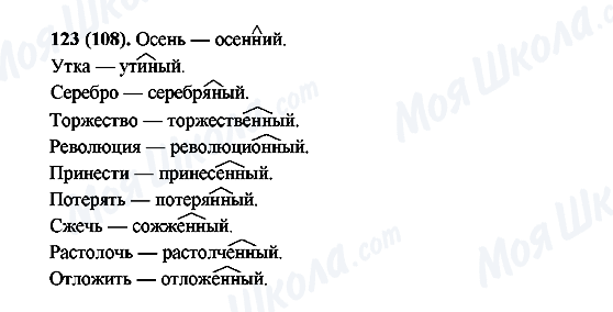 ГДЗ Російська мова 7 клас сторінка 123(108)