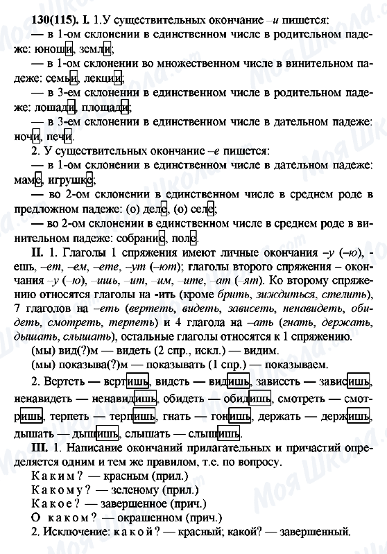 ГДЗ Російська мова 7 клас сторінка 130(115)