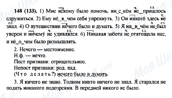 ГДЗ Російська мова 7 клас сторінка 148(133)