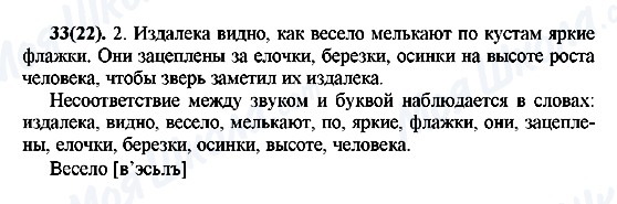 ГДЗ Російська мова 7 клас сторінка 33(22)