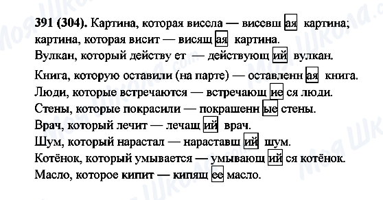 ГДЗ Російська мова 6 клас сторінка 391(304)