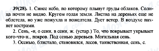 ГДЗ Русский язык 7 класс страница 39(28)