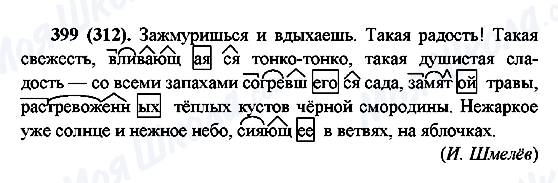 ГДЗ Русский язык 6 класс страница 399(312)