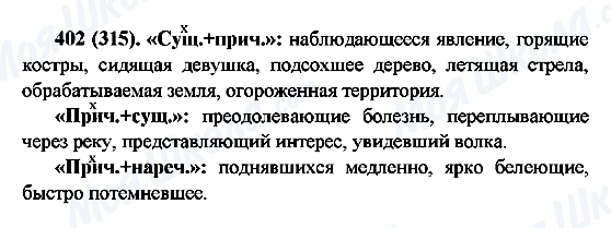 ГДЗ Русский язык 6 класс страница 402(315)