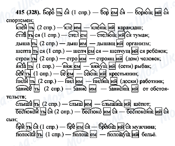 ГДЗ Русский язык 6 класс страница 415(328)