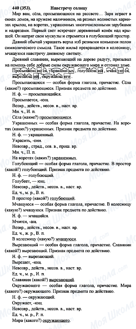 ГДЗ Російська мова 6 клас сторінка 440(353)