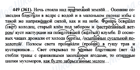 ГДЗ Російська мова 6 клас сторінка 449(361)