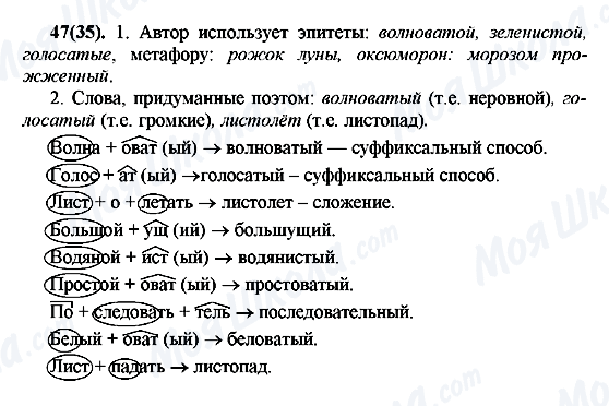 ГДЗ Російська мова 7 клас сторінка 47(35)