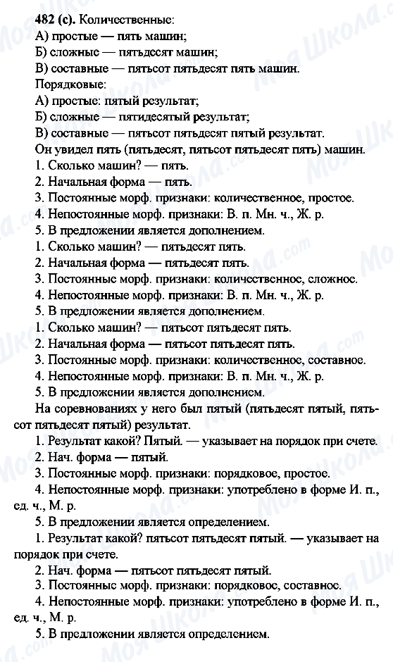 ГДЗ Російська мова 6 клас сторінка 482(c)