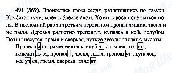 ГДЗ Російська мова 6 клас сторінка 491(369)