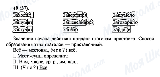 ГДЗ Російська мова 7 клас сторінка 49(37)