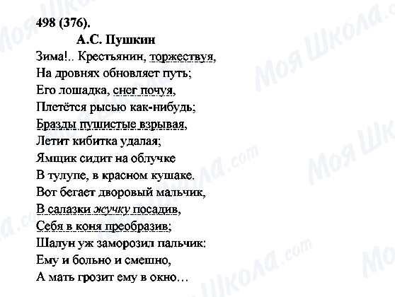 ГДЗ Російська мова 6 клас сторінка 498(376)