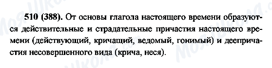 ГДЗ Російська мова 6 клас сторінка 510(388)