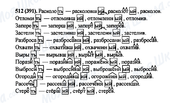 ГДЗ Російська мова 6 клас сторінка 512(391)